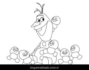 Olaf boyama sayfası – basit çizim, kolay boyama