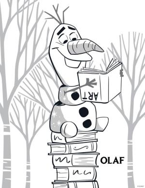 Olaf boyama sayfası,  coloring page, Olaf okuma Kitabı, 