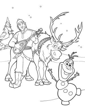 Olaf boyama sayfası,  coloring page, Sven, Kristoff ve Olaf, 