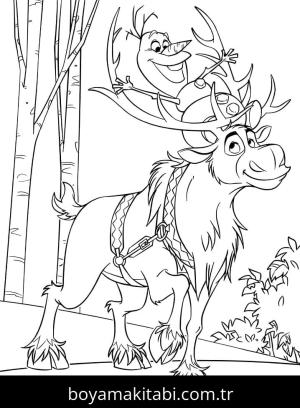 Olaf boyama sayfası – çizgi film temalı, basit çizim