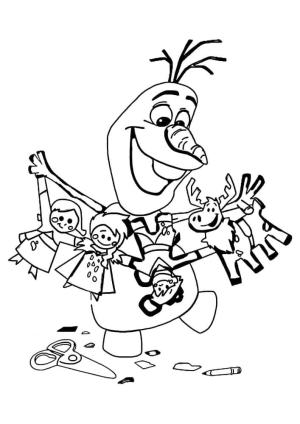 Olaf boyama sayfası,  coloring page, Olaf kağıdı Kesti, 