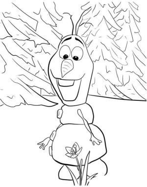 Olaf boyama sayfası,  coloring page, Çiçekli olaf, 