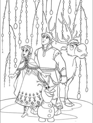 Olaf boyama sayfası,  coloring page, Arkadaşlarla Komik Olaf, 