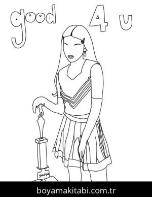 Olivia Rodrigo boyama sayfası – çocuklar için, çizgi film temalı