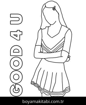 Olivia Rodrigo boyama sayfası – çocuk aktivitesi, PDF indir