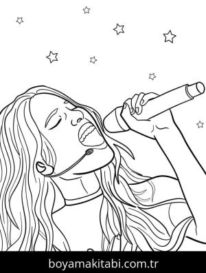 Olivia Rodrigo boyama sayfası – okul öncesi, evde etkinlik