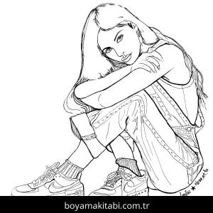 Olivia Rodrigo boyama sayfası – sevimli karakter, sanatsal çalışma