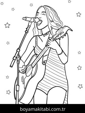Olivia Rodrigo boyama sayfası – PDF indir, sevimli karakter