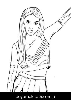 Olivia Rodrigo boyama sayfası – çocuklar için, çizgi film temalı