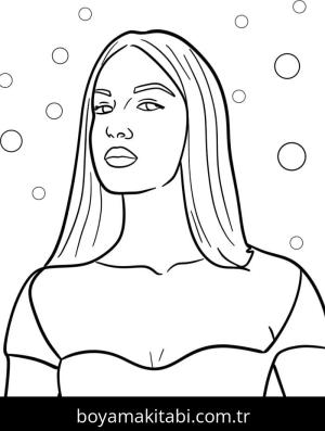 Olivia Rodrigo boyama sayfası – renkli çizimler, okul öncesi