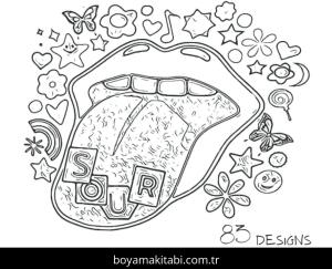 Olivia Rodrigo boyama sayfası – el becerilerini geliştirir, boyama çalışması