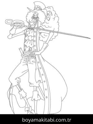 One Piece boyama sayfası – sevimli karakter, sanatsal çalışma