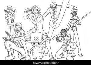 One Piece boyama sayfası – eğitici aktivite, yaratıcılık