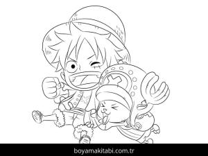 One Piece boyama sayfası – PDF indir, sevimli karakter
