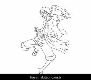One Piece boyama sayfası – sevimli karakter, sanatsal çalışma