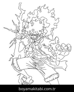 One Piece boyama sayfası – sevimli karakter, sanatsal çalışma