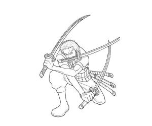 One Piece boyama sayfası,  coloring page, One Piece Roronoa Zoro, 