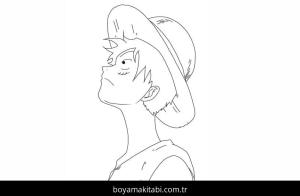 One Piece boyama sayfası – basit çizim, kolay boyama