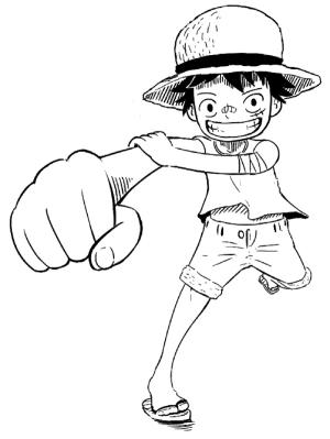 One Piece boyama sayfası,  coloring page, Komik Chibi Luffy, 