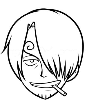 One Piece boyama sayfası,  coloring page, Sanji’nin Yüzü, 