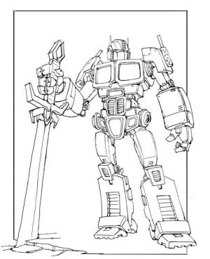 Optimus Başbakan boyama sayfası,  coloring page, Optimus Prime Kılıçlı, 