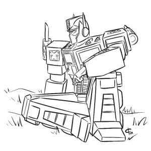 Optimus Başbakan boyama sayfası,  coloring page, Optimus Prime Oturma, 