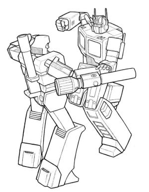 Optimus Başbakan boyama sayfası,  coloring page, Megatron ve Optimus Prime, 