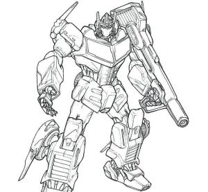 Optimus Başbakan boyama sayfası,  coloring page, Optimus Büyük Silahlı, 