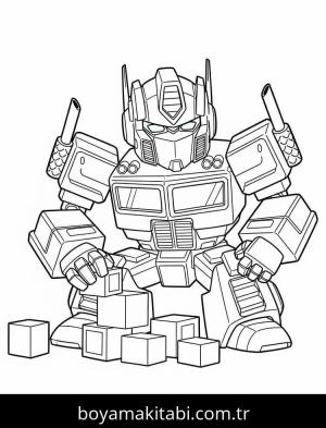 Optimus Prime boyama sayfası – sanatsal çalışma, çocuklar için