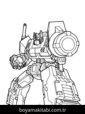 Optimus Prime boyama sayfası – el becerilerini geliştirir, boyama çalışması