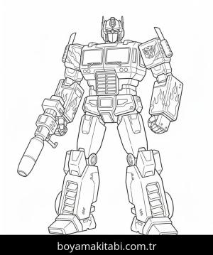Optimus Prime boyama sayfası – renkli çizimler, okul öncesi