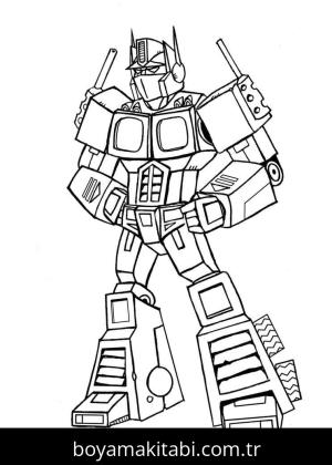 Optimus Prime boyama sayfası – el becerilerini geliştirir, boyama çalışması