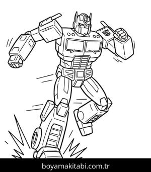 Optimus Prime boyama sayfası – sevimli karakter, sanatsal çalışma