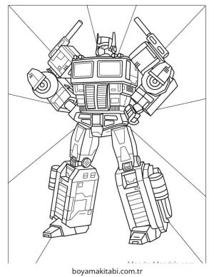 Optimus Prime boyama sayfası – PDF indir, sevimli karakter