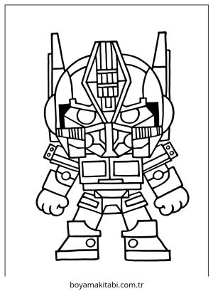 Optimus Prime boyama sayfası – basit çizim, kolay boyama