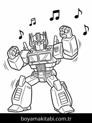 Optimus Prime boyama sayfası – sevimli karakter, sanatsal çalışma