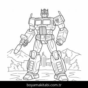 Optimus Prime boyama sayfası – eğlenceli etkinlik, el becerilerini geliştirir