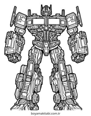Optimus Prime boyama sayfası – renkli çizimler, okul öncesi