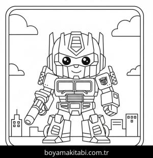 Optimus Prime boyama sayfası – eğitici aktivite, yaratıcılık