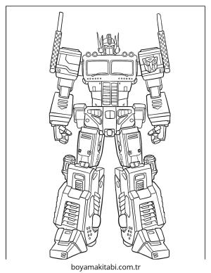Optimus Prime boyama sayfası – keyifli zaman, renkli çizimler