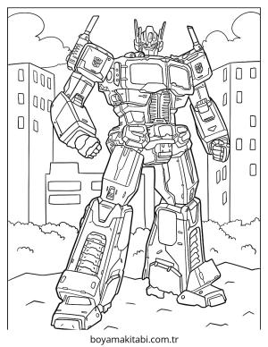 Optimus Prime boyama sayfası – sanatsal çalışma, çocuklar için