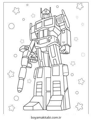 Optimus Prime boyama sayfası – eğlenceli etkinlik, el becerilerini geliştirir