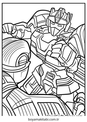 Optimus Prime boyama sayfası – kolay boyama, eğitici aktivite