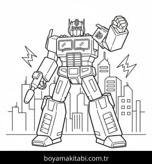 Optimus Prime boyama sayfası – yaratıcılık, eğlenceli etkinlik