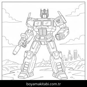 Optimus Prime boyama sayfası – boyama çalışması, yaratıcılığı geliştirir