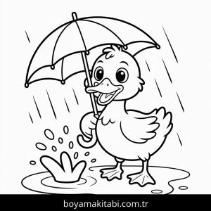 Ördek boyama sayfası – boyama etkinliği, çocuk aktivitesi