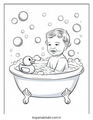 Ördek boyama sayfası – kolay boyama, eğitici aktivite