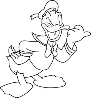 Ördek boyama sayfası,  coloring page, Mutlu Donald Ördek, 