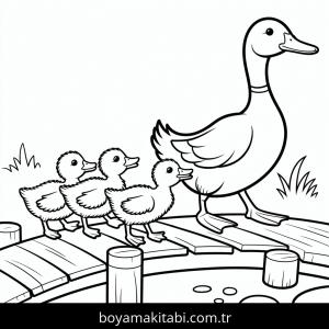 Ördek boyama sayfası – eğitici aktivite, yaratıcılık