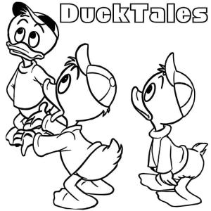 Ördek boyama sayfası,  coloring page, Ducktales’den Huey, Dewey ve Louie, 